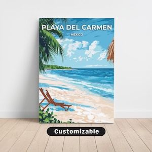 Playa del Carmen, Mexico Travel Canvas , Playa del Carmen, Mexico Travel poster , Custom Canvas , Poster Wall Art , Travel Art ,
