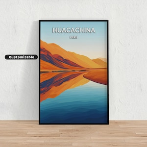 Huacachina, Peru Travel poster , Huacachina, Peru Travel poster , Custom poster , Poster Wall Art , Travel Art , Digital download