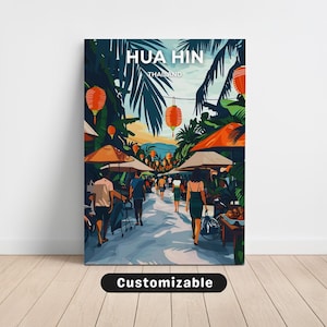 Hua Hin, Thailand Travel Canvas , Hua Hin, Thailand Travel poster , Custom Canvas , Poster Wall Art , Travel Art , Digital download