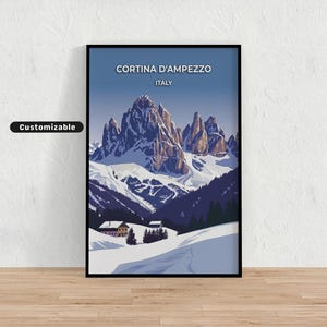 Cortina D&#39;ampezzo, Italy Travel poster, Cortina D&#39;ampezzo, Italy Travel poster, Custom poster, Poster Wall Art, Travel Art, Digital download