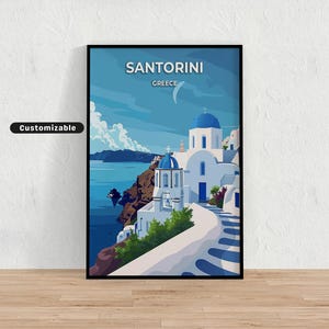 Santorini, Greece Travel poster , Santorini, Greece Travel poster , Custom poster , Poster Wall Art , Travel Art , Digital download