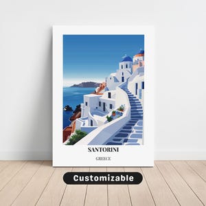 Santorini, Greece Travel Canvas , Santorini, Greece Travel poster , Custom Canvas , Poster Wall Art , Travel Art , Digital download