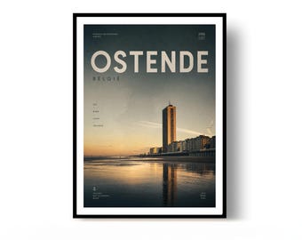 Affiche de voyage d'Ostende, Belgique, Décoration murale