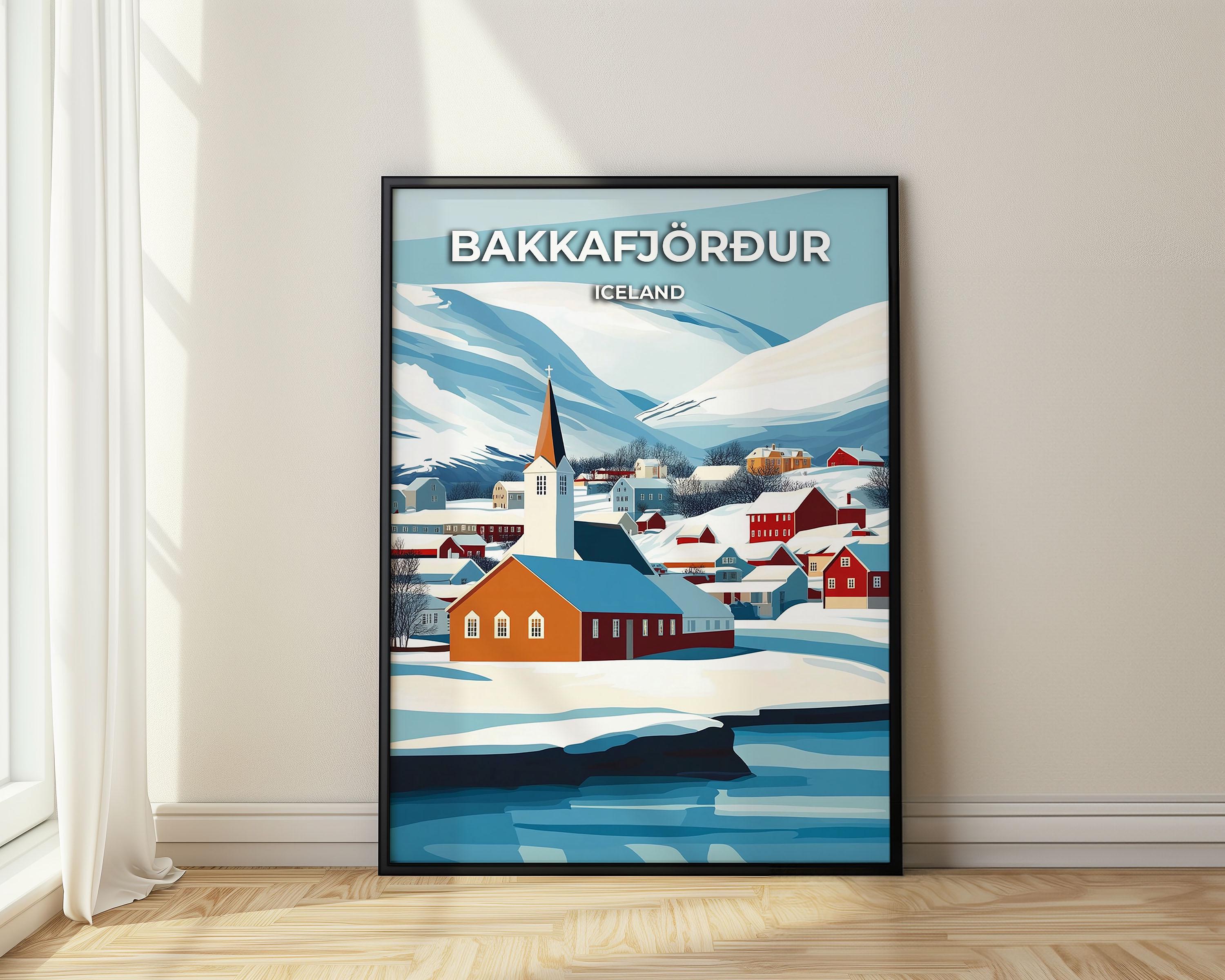 Travel Poster: Bakkafjörður Iceland - Framed or Digital Print - Etsy