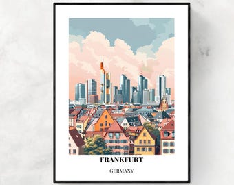 Arte del Muro de Frankfurt: Póster de viaje moderno (digital o enmarcado)