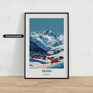 Tignes, France Travel poster , Tignes, France Travel poster , Custom poster , Poster Wall Art , Travel Art , Digital download