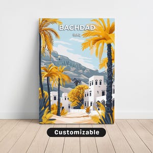 Baghdad, Iraq Travel Canvas , Baghdad, Iraq Travel poster , Custom Canvas , Poster Wall Art , Travel Art , Digital download