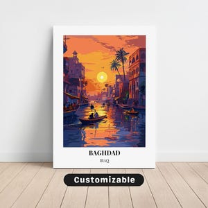 Baghdad, Iraq Travel Canvas , Baghdad, Iraq Travel poster , Custom Canvas , Poster Wall Art , Travel Art , Digital download
