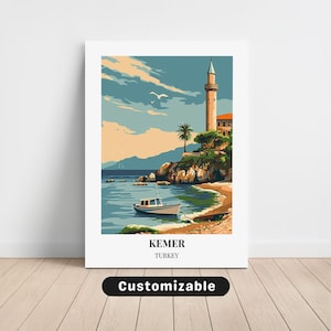 Kemer, Turkey Travel Canvas , Kemer, Turkey Travel poster , Custom Canvas , Poster Wall Art , Travel Art , Digital download