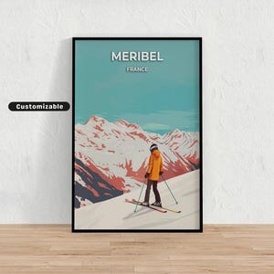 Meribel, France Travel poster , Meribel, France Travel poster , Custom poster , Poster Wall Art , Travel Art , Digital download