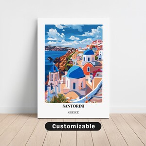 Santorini, Greece Travel Canvas , Santorini, Greece Travel poster , Custom Canvas , Poster Wall Art , Travel Art , Digital download