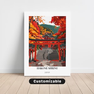 Hakone Shrine, Japan Travel Canvas , Hakone Shrine, Japan Travel poster , Custom Canvas , Poster Wall Art , Travel Art , Digital download