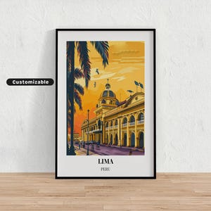 Lima, Peru Travel poster , Lima, Peru Travel poster , Custom poster , Poster Wall Art , Travel Art , Digital download