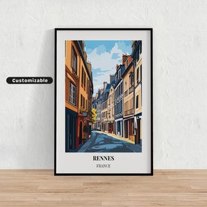 Rennes, France Travel poster , Rennes, France Travel poster , Custom poster , Poster Wall Art , Travel Art , Digital download