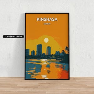 Kinshasa, Congo Travel poster , Kinshasa, Congo Travel poster , Custom poster , Poster Wall Art , Travel Art , Digital download
