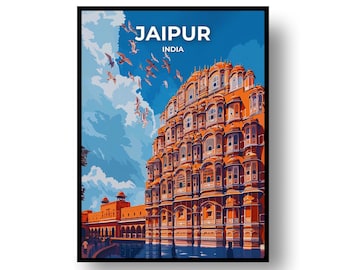 Jaipur Travel Poster: Artistic India Wall Art Print