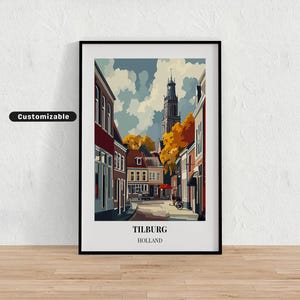 Tilburg, Holland Reiseplakat, Tilburg, Holland Reiseplakat, individuelles Plakat, Poster Wandkunst, Reisekunst, digitaler Download