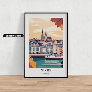 Nantes, France Travel poster , Nantes, France Travel poster , Custom poster , Poster Wall Art , Travel Art , Digital download