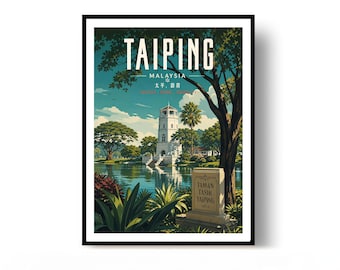 Taiping Poster Malaysia Travel Print Vintage Wall Art Home Decor Gift