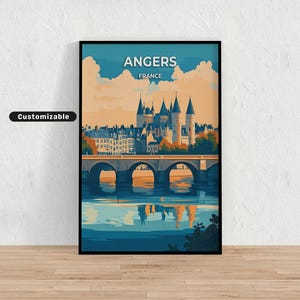 Angers, France Travel poster , Angers, France Travel poster , Custom poster , Poster Wall Art , Travel Art , Digital download