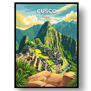 Póster de viaje a Cusco, Perú: Arte mural enmarcado o descarga digital