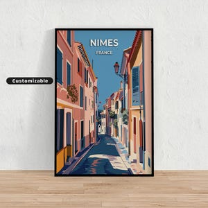 Nimes, France Travel poster , Nimes, France Travel poster , Custom poster , Poster Wall Art , Travel Art , Digital download