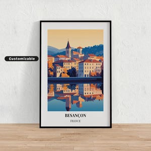 Besançon, France Travel poster , Besançon, France Travel poster , Custom poster , Poster Wall Art , Travel Art , Digital download