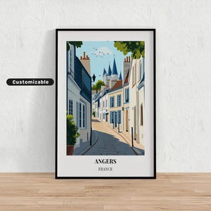 Angers, France Travel poster , Angers, France Travel poster , Custom poster , Poster Wall Art , Travel Art , Digital download