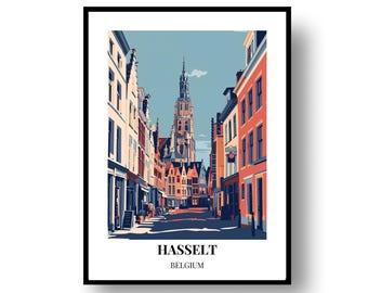 Póster de viaje de Hasselt, Bélgica (enmarcado o impresión digital)