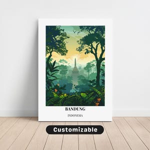 Bandung, Indonesia Travel Canvas , Bandung, Indonesia Travel poster , Custom Canvas , Poster Wall Art , Travel Art , Digital download