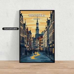 Brussels, Belgium Travel poster , Brussels, Belgium Travel poster , Custom poster , Poster Wall Art , Travel Art , Digital download