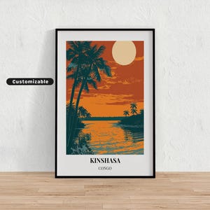 Kinshasa, Congo Travel poster , Kinshasa, Congo Travel poster , Custom poster , Poster Wall Art , Travel Art , Digital download