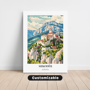 Shkodër, Albania Travel Canvas , Shkodër, Albania Travel poster , Custom Canvas , Poster Wall Art , Travel Art , Digital download