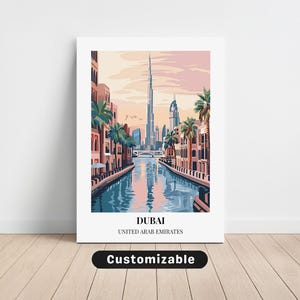 Dubai, United Arab Emirates Travel Canvas , Dubai, United Arab Emirates Travel poster , Custom Canvas , Poster Wall Art , Travel Art ,