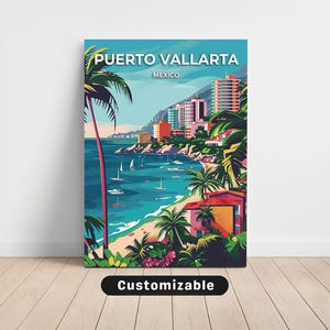 Puerto Vallarta, Mexico Travel Canvas , Puerto Vallarta, Mexico Travel poster, Custom Canvas , Poster Wall Art, Travel Art, Digital download