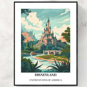 Disneyland City Print, Disneyland Travel Poster, California Travel Gift, Disneyland Digital Download, California Poster, Disneyland Gift