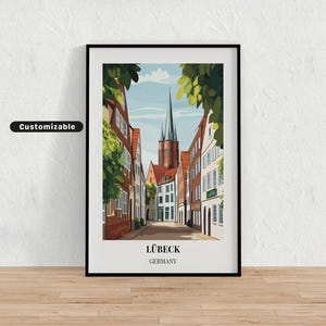 Lübeck, Germany Travel poster , Lübeck, Germany Travel poster , Custom poster , Poster Wall Art , Travel Art , Digital download