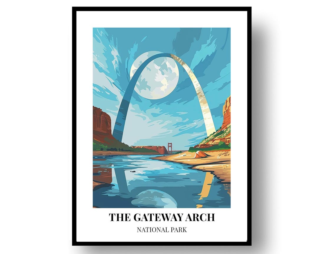 Gateway Arch Poster: National Park Travel Art (framed or Digital File ...