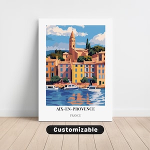 Aix-en-Provence, France Travel Canvas , Aix-en-Provence, France Travel poster , Custom Canvas, Poster Wall Art, Travel Art, Digital download