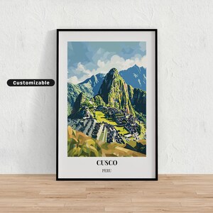Poster di viaggio di Cusco, Perù, Poster di viaggio di Cusco, Perù, Poster personalizzato, Poster da parete, Arte di viaggio, Download digitale