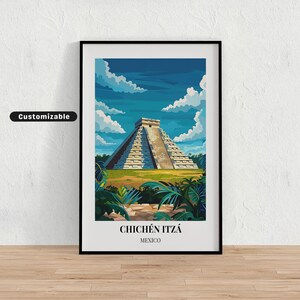 Chichén Itzá, Mexico Travel poster , Chichén Itzá, Mexico Travel poster , Custom poster , Poster Wall Art , Travel Art , Digital download