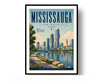 Mississauga Poster, Mississauga Print, Travel Poster, Canada Poster, Wall Decor