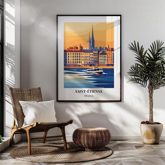 Travel Poster: Saint-Étienne France - Framed or Digital Download