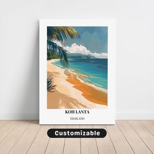 Koh Lanta, Thailand Travel Canvas , Koh Lanta, Thailand Travel poster , Custom Canvas , Poster Wall Art , Travel Art , Digital download