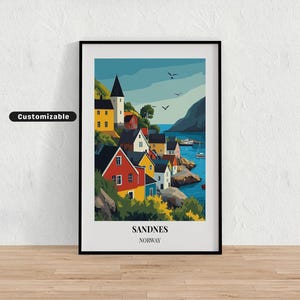 Sandnes, Norwegen Reiseplakat, Sandnes, Norwegen Reiseplakat, individuelles Plakat, Poster Wandkunst, Reisekunst, digitaler Download