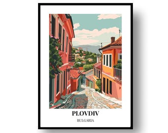 Póster de la ciudad de Plovdiv (enmarcado o digital)