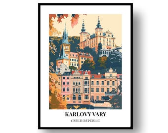 Póster de Karlovy Vary: Arte de viaje a la República Checa (enmarcado o digital)