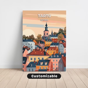 Lienzo de viaje a Tartu, Estonia, póster de viaje a Tartu, Estonia, lienzo personalizado, póster de pared, arte de viaje, descarga digital