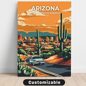 Tucson, Arizona, USA Travel Canvas , Tucson, Arizona, USA Travel poster , Custom Canvas , Poster Wall Art , Travel Art , Digital download