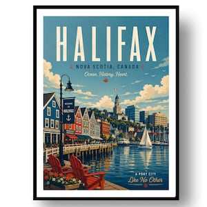 Póster de viaje de Halifax, decoración de pared